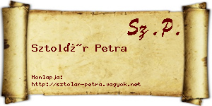 Sztolár Petra névjegykártya