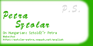 petra sztolar business card